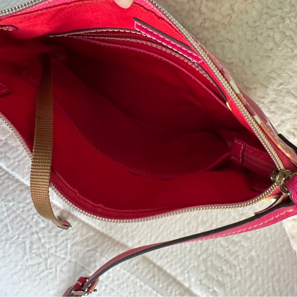 Dooney & Bourke Floral Pink and Yellow Crossbody Bag - Picture 6 of 7